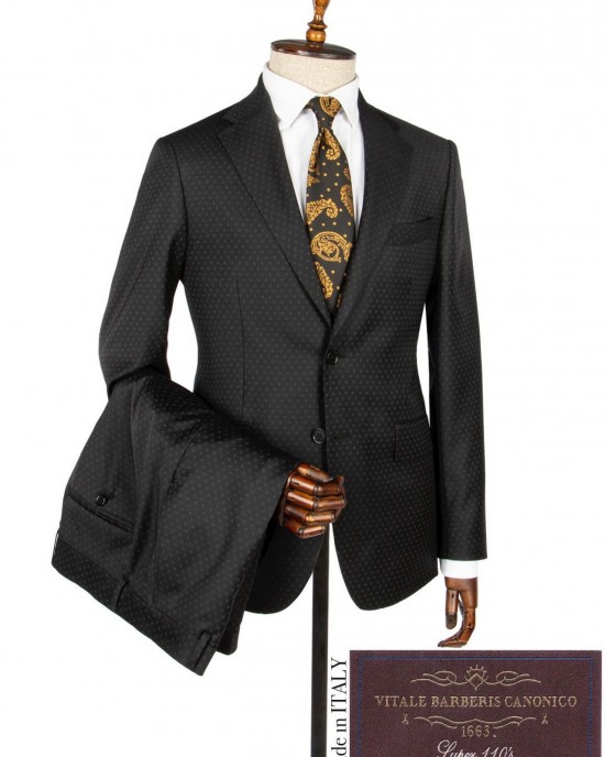 Vitale Barberis Black 170s Wool Suit