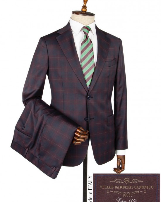 Vitale Barberis Burgundy Wool Suit