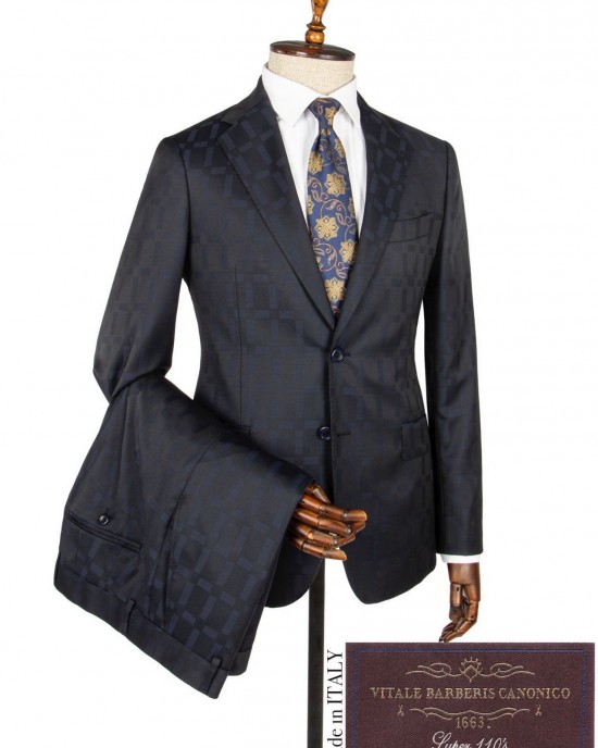 Vitale Barberis Navy Blue 170s Wool Suit