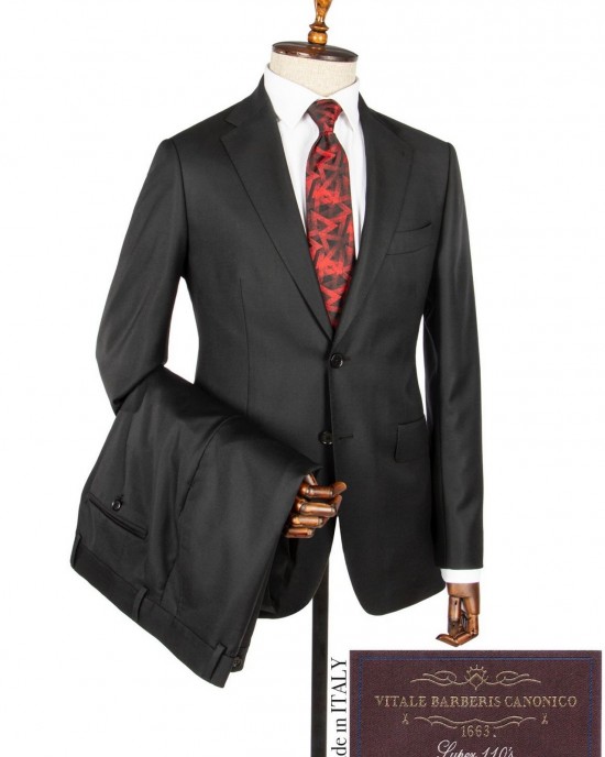 Vitale Barberis Black 170s Wool Suit