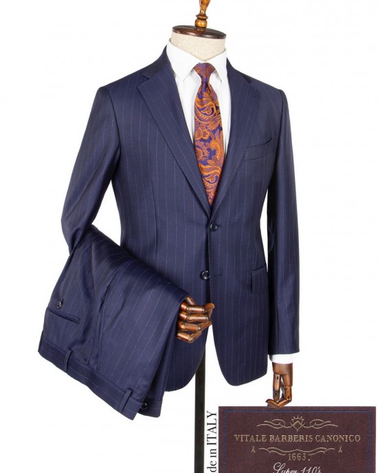 Vitale Barberis 170s Navy Blue Wool Suit